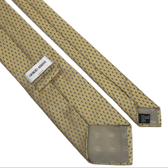 Giorgio Armani Gold and Blue Patterned Silk Tie - Picture 7 of 10